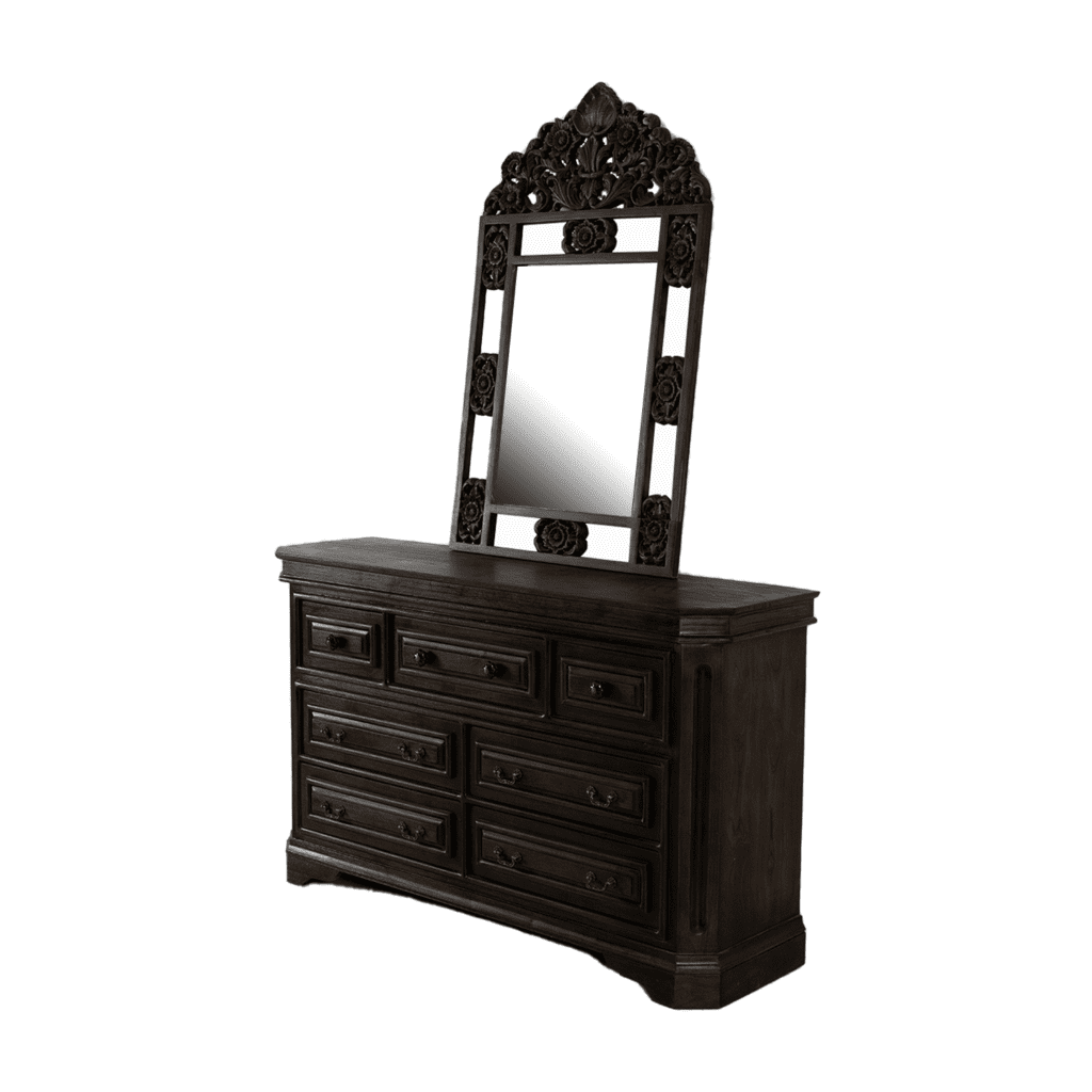 MR CHEST OF DRAWERS UNIT BLACK WASHED Singhe Furnitures