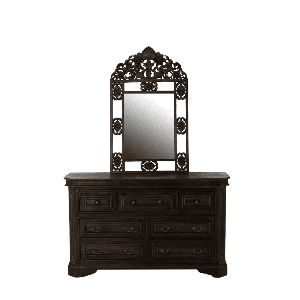 MR CHEST OF DRAWERS UNIT BLACK WASHED Singhe Furnitures