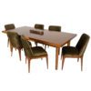 L-PLAIN WOODEN TOP TABLE WITH L-CURVY DINING CHAIRS